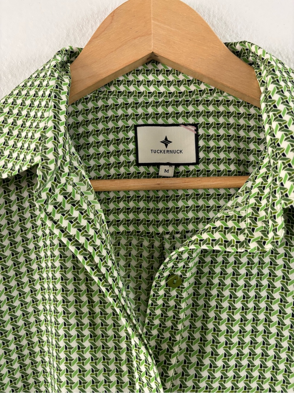 Tuckernuck Geometric Gingham Print Asymmetrical Free Flow Shirt Dress Medium - Picture 3 of 14